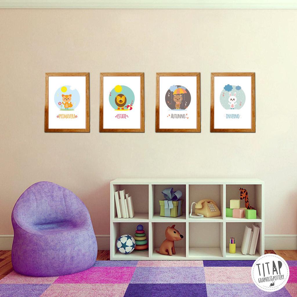 DCIDBEI Diamontpating - Set di 4 quadri per bambini 30 x 40 cm