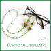 Cordino occhiali " cuore verde blu " catenella portaocchiali fimo idea regalo Natale  donna bambina ragazza kawaii elegante