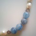 collana di perle di fiume barocche e pietre dure azzurre