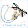 Cordino occhiali " Coccinella azzurra " catenella portaocchiali fimo idea regalo Natale  donna bambina ragazza kawaii elegante