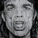 Ritratto Mick Jagger matita su cartoncino disegnato a mano