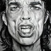 Ritratto Mick Jagger matita su cartoncino disegnato a mano
