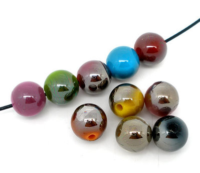 30 perle acriliche 10mm metallizzate colori assortiti 30 perle acriliche 10mm metallizzate colori assortiti