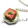Collana Piatto di lasagne - handmade kawaii - miniature idea regalo in fimo e cernit