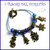 Bracciale Natale charm tibetani "Christmas  time blu " fiocco neve omino babbo Natale albero idea regalo donna ragazza bijoux natale