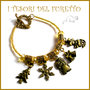 Bracciale Natale charm tibetani "Christmas  time oro " fiocco neve omino babbo Natale albero idea regalo donna ragazza bijoux natale