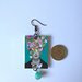 Frida Kahlo orecchini di carta pendenti con perla verde acqua