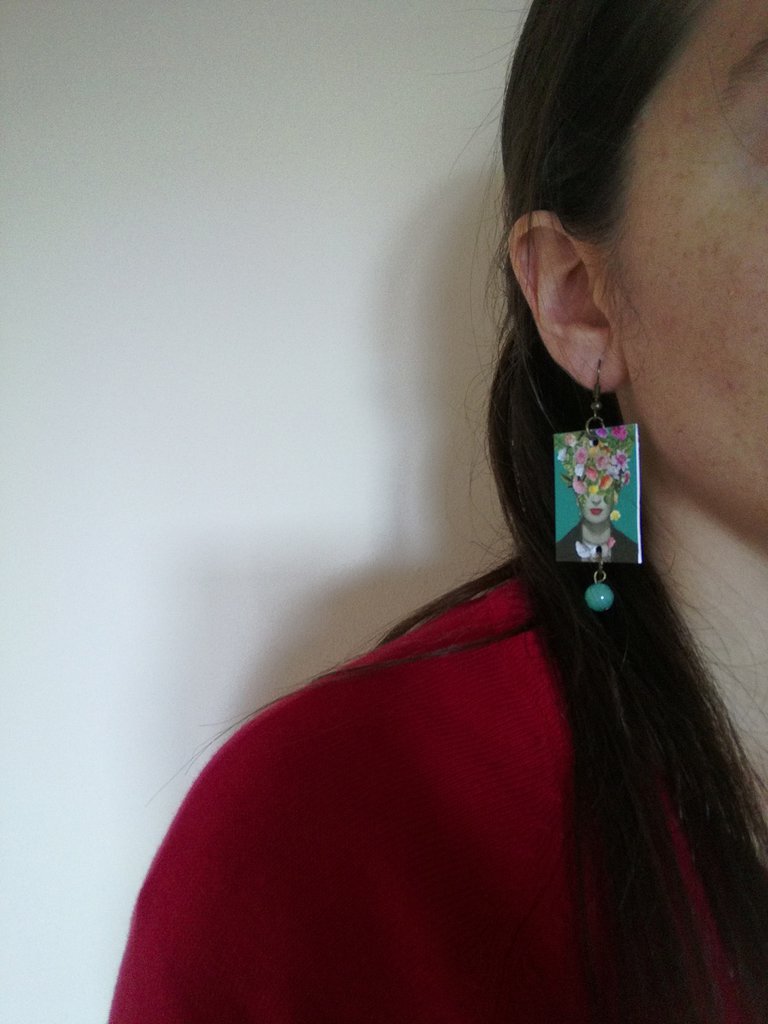 Boucles D'oreilles Pendantes Frida Kahlo - Fait Main - Bijou Artistique Pour Femme