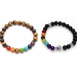 PHOGARY Bracciale In Lava, Braccialetti Yoga, Gioielli Con Perle - Foto 6