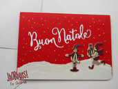 Card Natalizia con decorazione legno