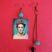 Orecchini di carta pendenti Frida Kahlo asimmetrici