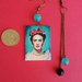 Orecchini di carta pendenti Frida Kahlo asimmetrici