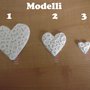 Gessetti a forma di CUORE CON BOTTONI  (MODELLO 1) per bomboniera Cresima, Battesimo, Comunione, Matrimonio, Natale - Idea Regalo