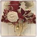Albero in feltro color panna decorato con alberelli e rosa di lino