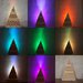 Lampada Albero di Natale - Legno e luci led multicolor - Stencil brillantini rossi/oro