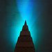 Lampada Albero di Natale - Legno e luci led multicolor - Stencil glitter Polvere di Fata