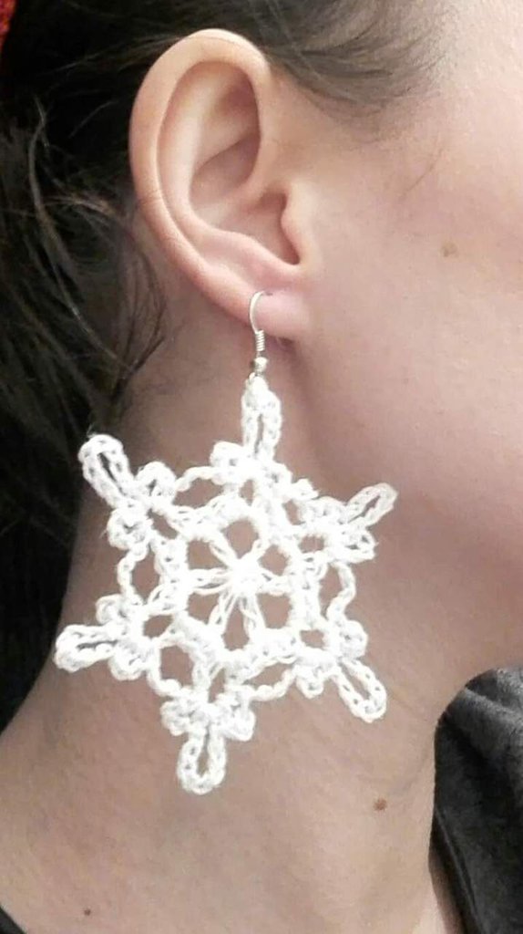 Orecchini Pendenti A Fiocco Di Neve In Argento - Gioielli Invernali Per Donna, Regalo Di Natale