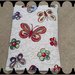 cuscino con farro con stoffa gobelin motivo farfalle e fiori