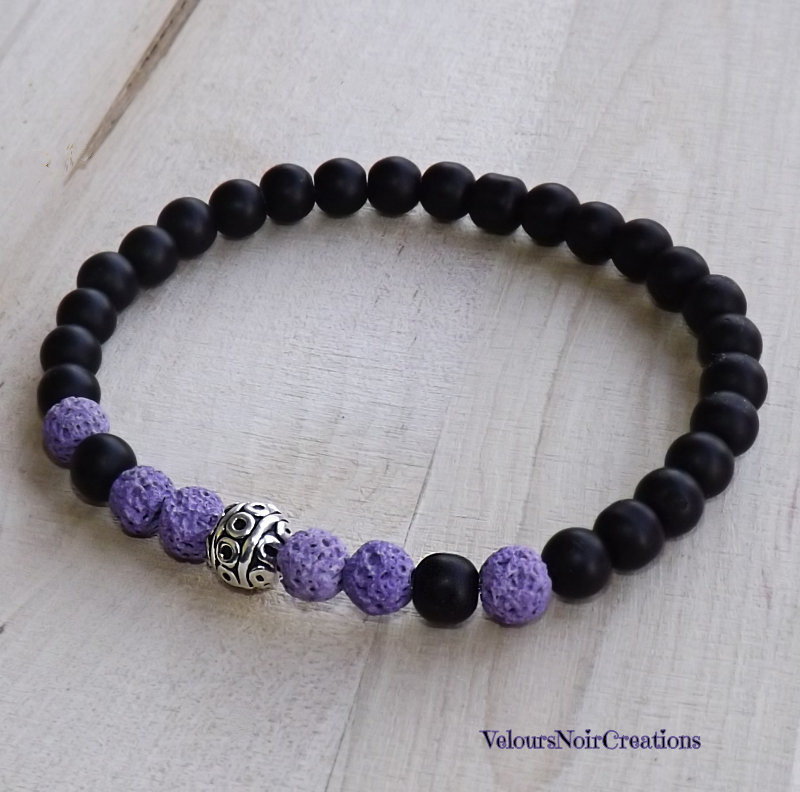 1 Pezzo Braccialetto Fatto A Mano Da Uomo Con Perline Di Onice E Pietra