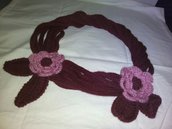collana lana fiori uncinetto
