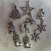 9 Ciondoli Tema di Natale in Metallo color argento