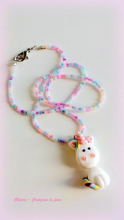 Collana unicorno in fimo, argilla polimerica, fatto a mano con Unicorno Arcobaleno kawaii, idea regalo natale per ragazza Collana unicorno in fimo, argilla polimerica, fatto a mano con Unicorno Arcobaleno kawaii, idea regalo natale per ragazza