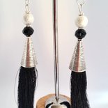 Dangle Earring Black and Silver