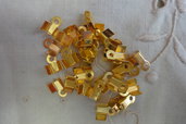 100 terminali fermafili metallo color oro 9 mm.