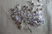50 ganci porta ciondolo color argento 8 mm x 4 mm