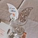 Farfalle carta perlata bianca taglio laser segnaposto personalizzabili