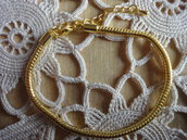 1 Bracciale color oro cm.18 x0,3 per perle foro largo 
