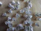 30 Copriperle in filigrana argento a forma di tronco di  cono, 7x9 mm