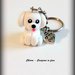 Portachiavi in fimo cane barboncino handmade kawaii miniature idee regalo natale
