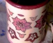 Porta mestoli, comlemento degli altri accessori di ceramica colorazione rosa