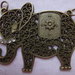 Ciondolo Elefante due fori color bronzo con strass 
