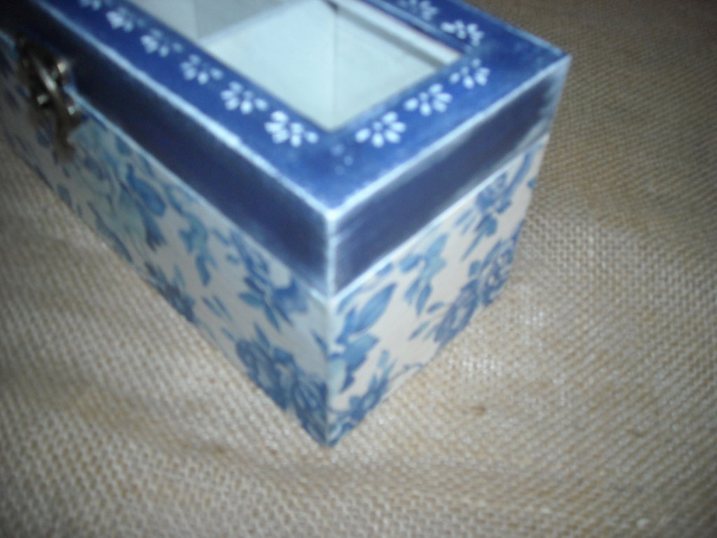 Scatola PortaTè Villa D'Este Home Tivoli - 6 Scomparti, Vetro E Legno, Design Blu Con Scritte Creative - Foto 3