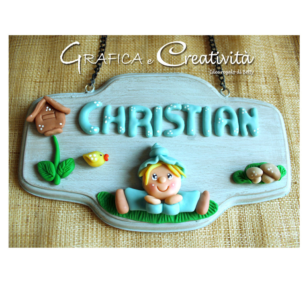 generico Targhetta in Legno Personalizzata Nuvoletta - Scegli Il Modello ed i Colori - Idee Idea Regalo Legno Personalizzato - Perfetta per la cameretta -Targa fuoriporta