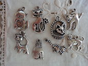 8 Gattini in Metallo color argento di diversi modelli