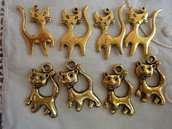 8 Gattini in Metallo color oro 2 modelli diversi