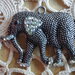 Ciondolo Elefante color acciaio antico con strass molto rifinito 53x42 mm.