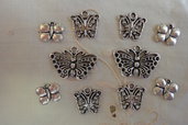 10 Farfalle in Metallo color argento 