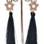 Orecchini Dangle Earring black and gold with star