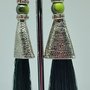 Orecchini Dangle Earring green and Silver