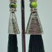 Orecchini Dangle Earring green and Silver