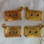 4 Cassette Registratore in Metallo color oro 23x16mm.