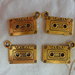 4 Cassette Registratore in Metallo color oro 23x16mm.