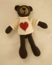 Baloo-Orsetto in lana realizzato a maglia.Imbottitura in kapok.