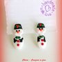 Orecchini Pupazzo di neve in fimo da lobo, argilla polimerica, handmade idee regalo Natale, orecchini natalizi