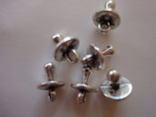 5 Ciondoli Ciuccetti per Neonato in metallo color argento 13x9 mm.
