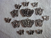 14 Ciondoli Farfalla in metallo color argento 3 modelli diversi